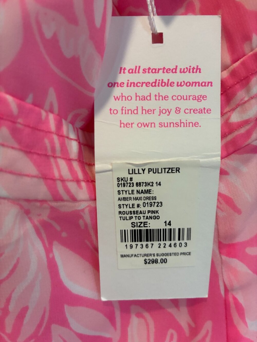 Ruffles Ruffles Ruffles !!!!! Lilly Pulitzer Pink Maxi Dress Size 14 - Picture 3 of 7